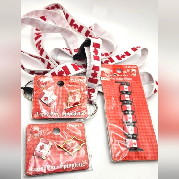 🆓️ FREE ADD ON TO BUNDLE Canada Day Bracelet or Lanyards or Lapel Pins - Picture 1 of 4